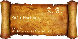 Koós Norbert névjegykártya