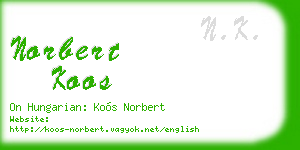 norbert koos business card